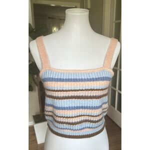 English Factory Striped Knit Tank Top Multicolor Sleeveless Sweater Vest L NWT